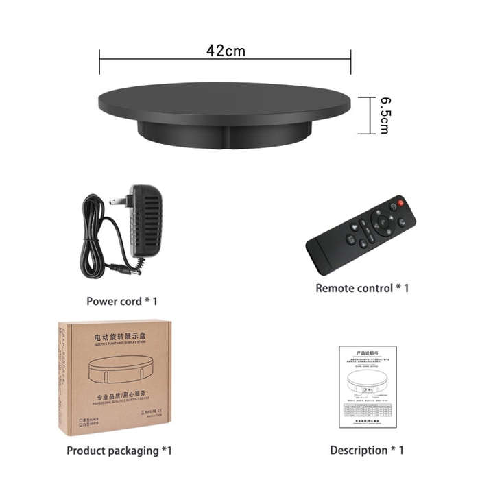42cm Electric Rotating Display Stand Video Shooting Props Turntable, Load: 100kg, Plug-in Power, ...