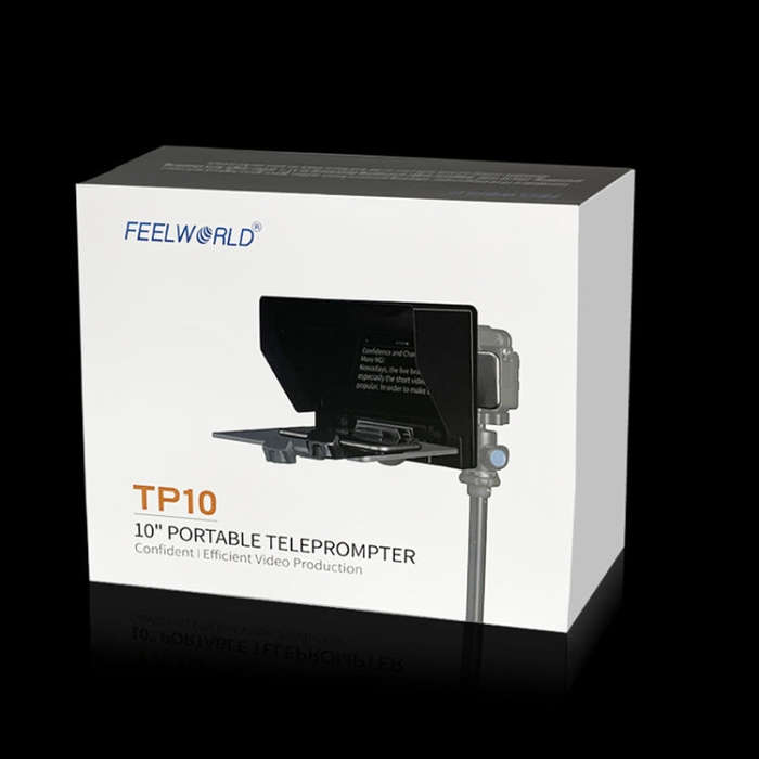 FEELWORLD TP10 Portable 10-inch Folding Teleprompter with Remote Control Lens Adapter Ring For Be...