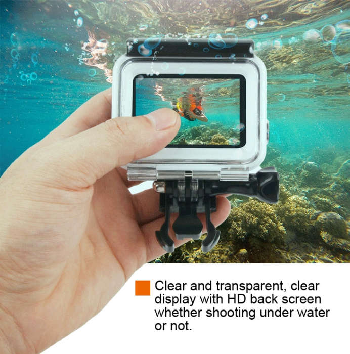 45m Waterproof Housing Protective Case + Touch Screen Back Cover for GoPro NEW HERO /HERO6 /5, wi...