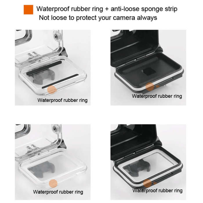 45m Waterproof Housing Protective Case + Touch Screen Back Cover for GoPro NEW HERO /HERO6 /5, wi...