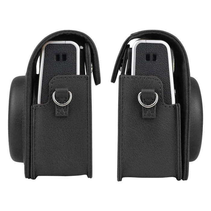 Full Body Camera Retro PU Leather Case Bag with Strap for FUJIFILM instax mini 40 (Black)
