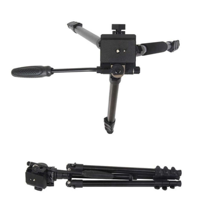 TRIOPO K2808 Aluminum Tripod Mount with HY-350 Heavy Duty Damping Head (Black)