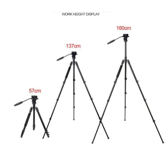TRIOPO K2808 Aluminum Tripod Mount with HY-350 Heavy Duty Damping Head (Black)