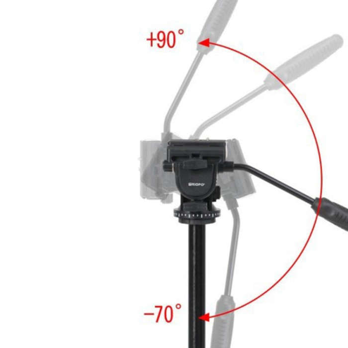 TRIOPO K2808 Aluminum Tripod Mount with HY-350 Heavy Duty Damping Head (Black)