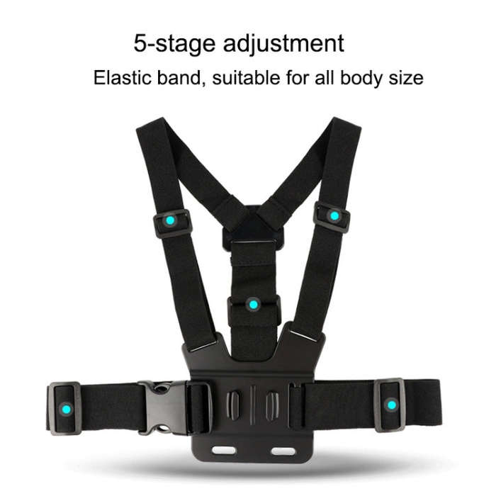 Adjustable Body Mount Belt Chest Strap with Phone Clamp & S-type Adapter & J Hook Mount & Long Sc...
