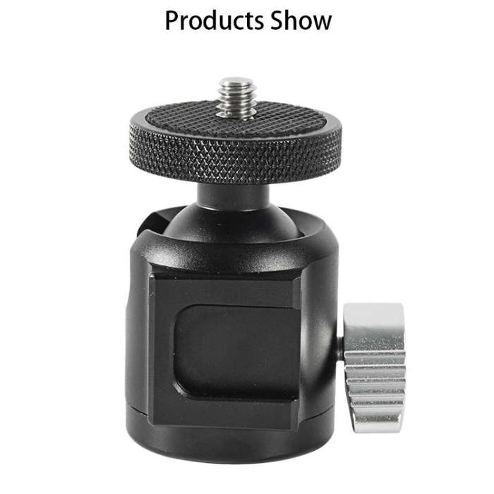 BEXIN HK25 Aluminum Alloy Cold Shoe Tripod Adapter Ball Head (Black)