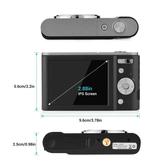 DC302 2.88 inch 44MP 16X Zoom 2.7K Full HD Digital Camera Children Card Camera, AU Plug (Silver)