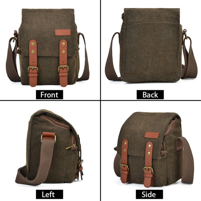 CADEN N1 Simple Retro Multifunctional Canvas Waterproof Digital Camera Photography Bag (Coffee)