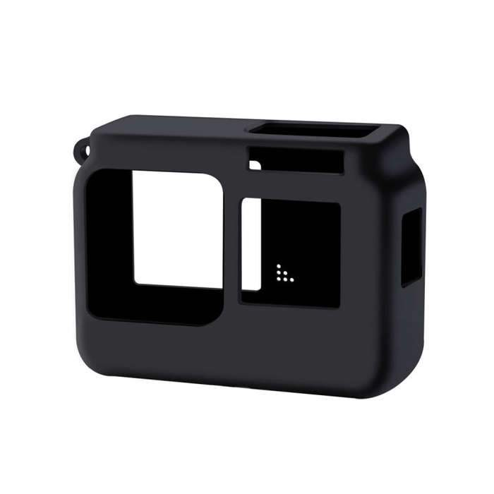 For Insta360 One R 4K with Frame Shockproof Silicone Protective Case with Lens Cap Cover(Black)