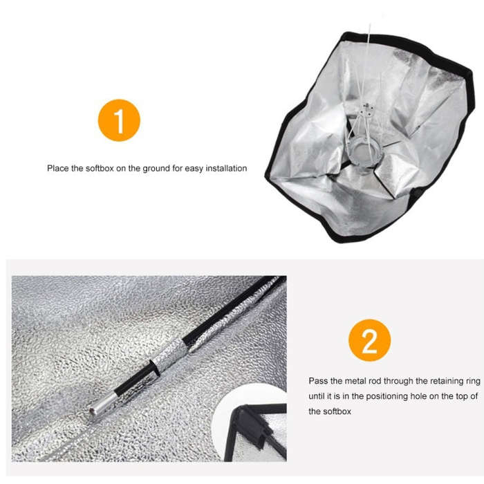 Godox 60 x 60cm Rectangle Softbox Photo Studio Bowens Mount Diffuser for Speedlite (Black)