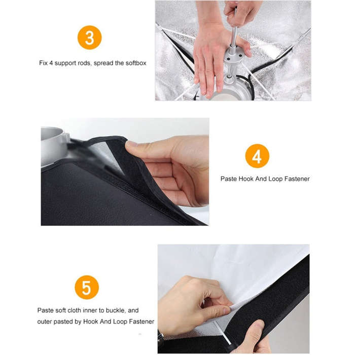 Godox 60 x 60cm Rectangle Softbox Photo Studio Bowens Mount Diffuser for Speedlite (Black)