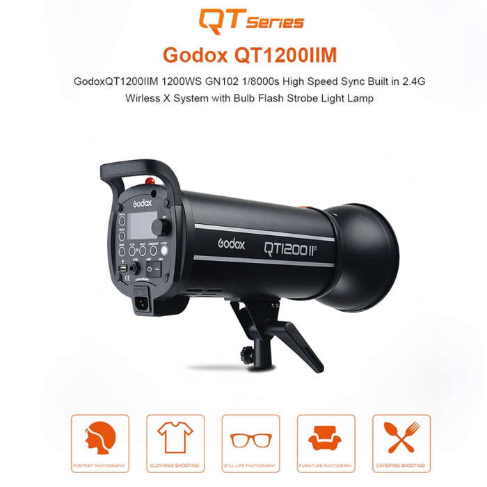Godox QT1200IIM 1200Ws 1/8000s High Speed  Strobe Studio Flash Light(US Plug)