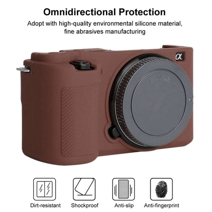 For Sony ZV-E10 Soft Silicone Protective Case (Coffee)