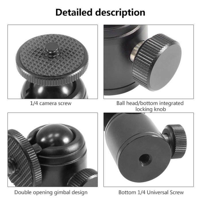 BEXIN K18A Mini 360 Degree Rotation Panoramic Metal Ball Head