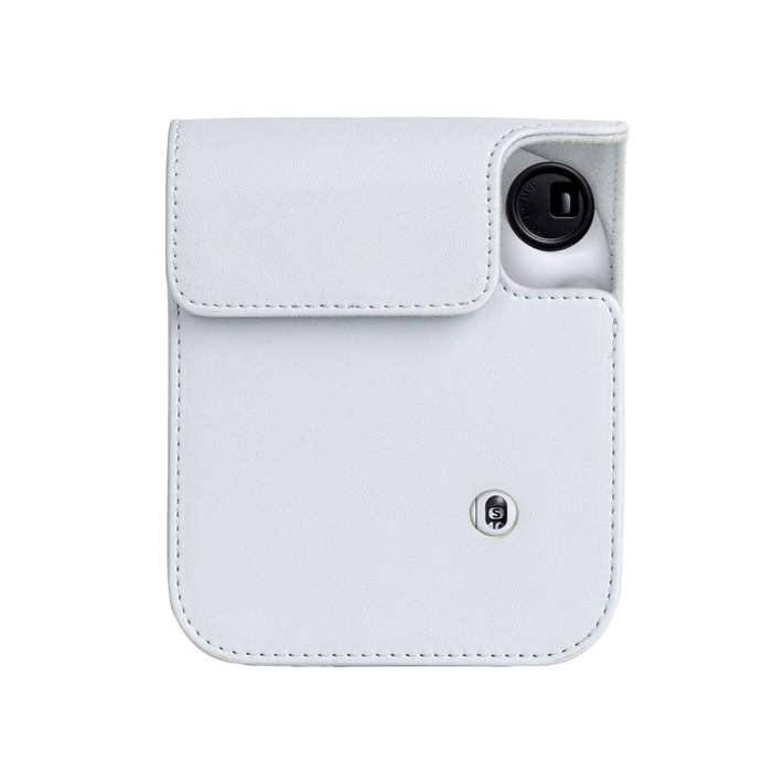 For FUJIFILM instax mini 12 Full Body Leather Case Camera Bag with Strap (White)