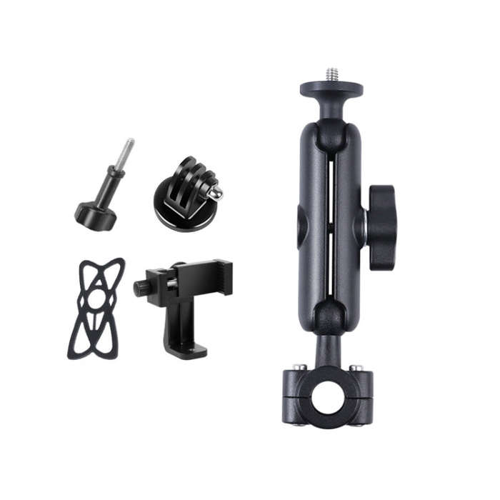21mm Ballhead Car Front Seat Handlebar Fixed Mount Holder with Tripod Adapter & Screw & Phone Cla...