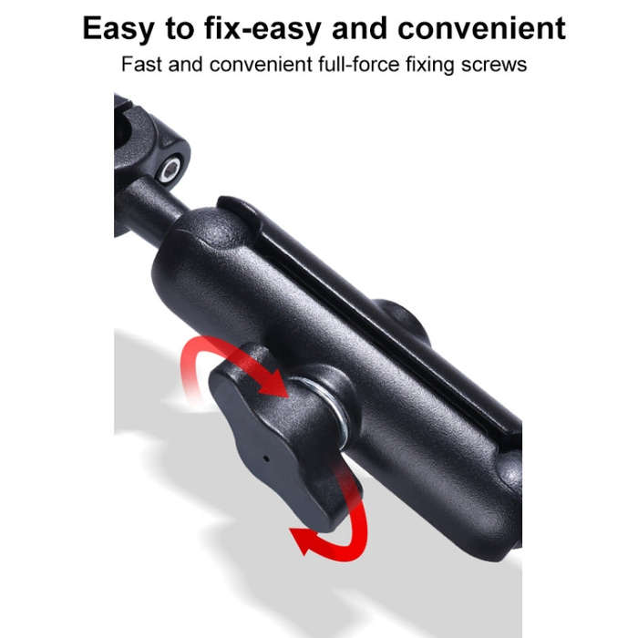 21mm Ballhead Car Front Seat Handlebar Fixed Mount Holder with Tripod Adapter & Screw & Phone Cla...