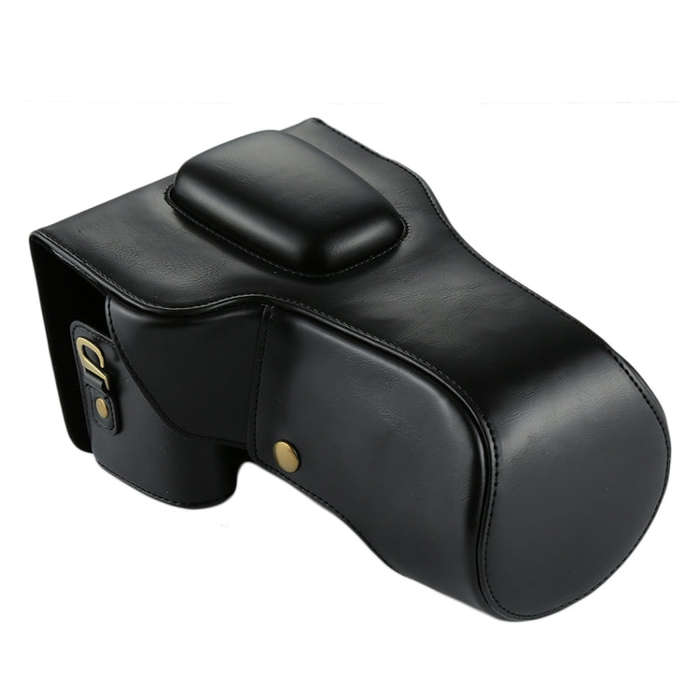 Full Body Camera PU Leather Case Bag for Canon EOS 760D / 750D (18-135mm Lens) (Black)