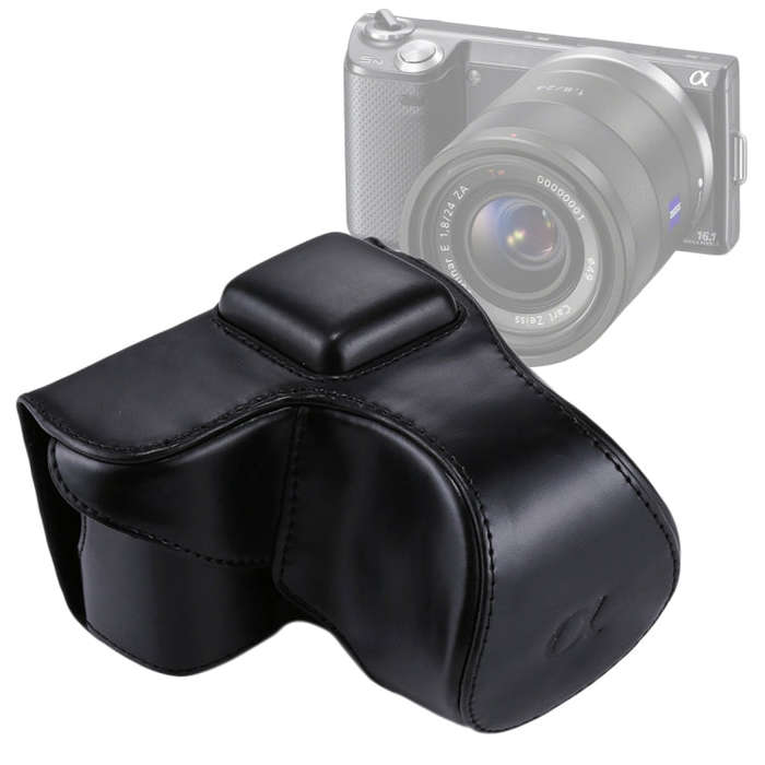 Full Body Camera PU Leather Case Bag with Strap for Sony NEX 5N / 5R / 5T (16-50mm / 18-55mm Lens...