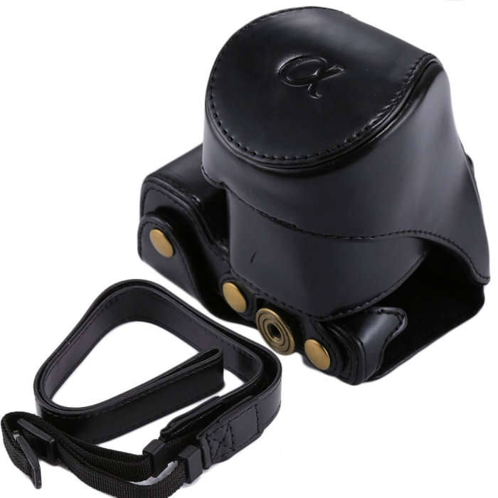 Full Body Camera PU Leather Case Bag with Strap for Sony NEX 5N / 5R / 5T (16-50mm / 18-55mm Lens...