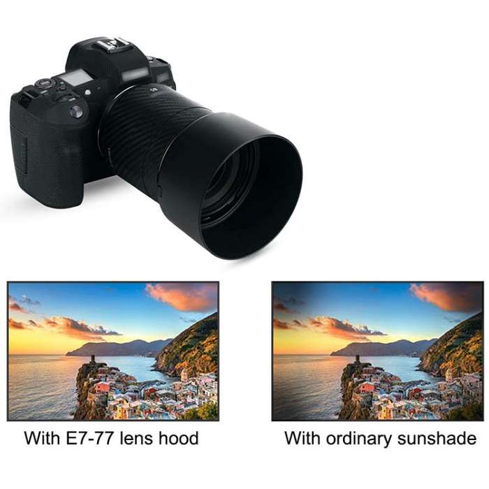 ET-77 Lens Hood Shade for Canon RF 85mm f/2 Macro IS STM Lens (Black)