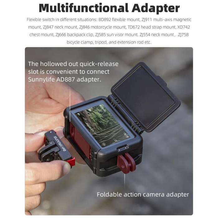 For DJI Osmo Action 5 Pro / 4 / 3 Sunnylife Protective Case Frame Mount Adapter Sun Hood Housing ...