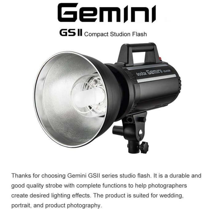 Godox Gemini GS400II Studio Flash Light 400Ws Bowens Mount Strobe Flash (EU Plug)