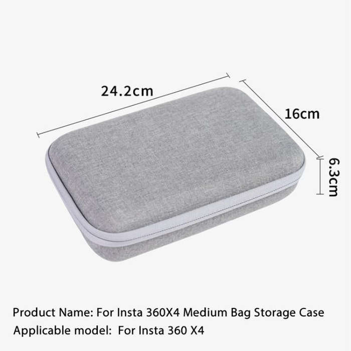 For Insta360 X4 / X5 Carrying Case Portable Storage Bag, Size: 24.2 x 16 x 6.3cm (Grey)