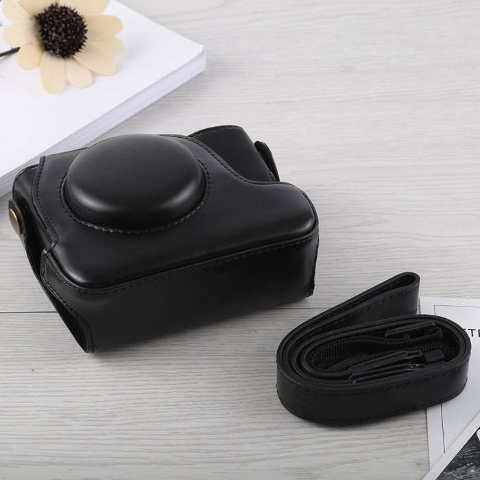 Full Body Camera PU Leather Case Bag with Strap for Canon G16 (Black)