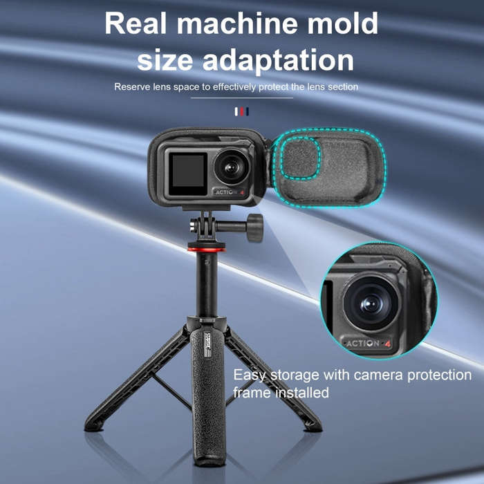 STARTRC Camera PU Carry Case For Insta360 GO3 / DJI Action 3 / 4 / 5 Pro (Black)