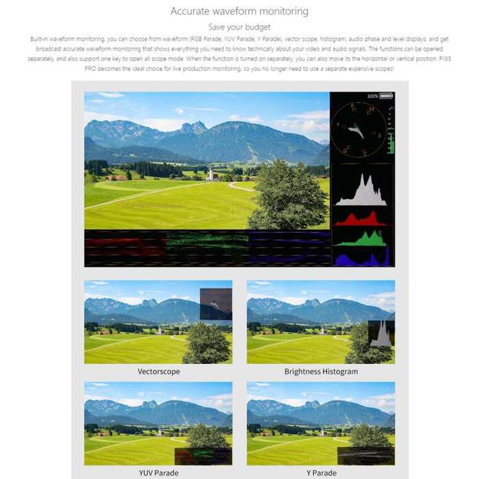 SEETEC P133 PRO 13.3 inch 1000nit High Bright Broadcast Monitor Full HD 1920x1080 Monitor (EU Plug)