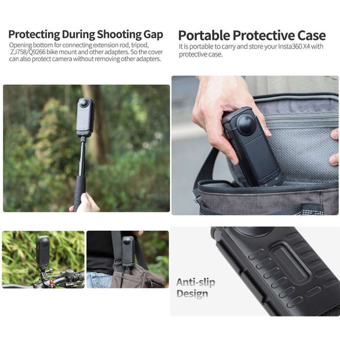 For Insta360 X4 Sunnylife Integrated Lens Screen Protective Cover (Transparent Black)