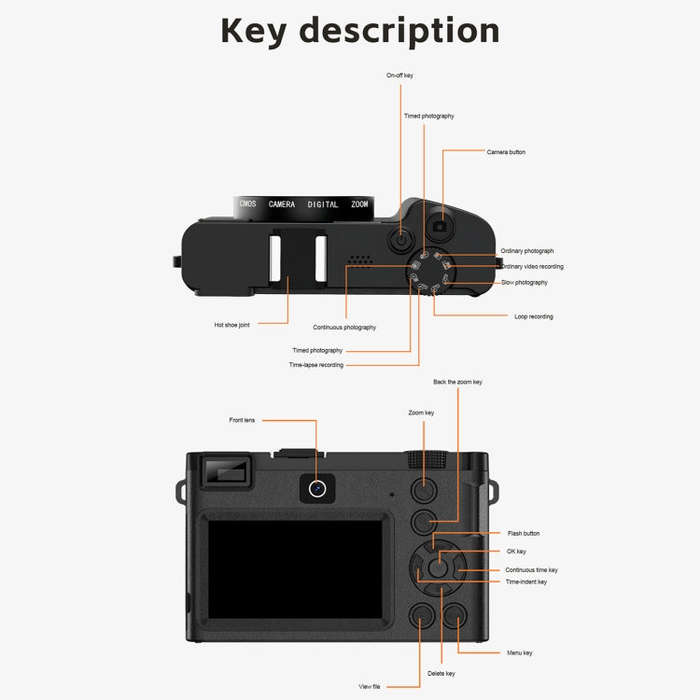 HDC-F01 3.0 inch 5K UHD Photography Digital Camera SLR Camera (Black)