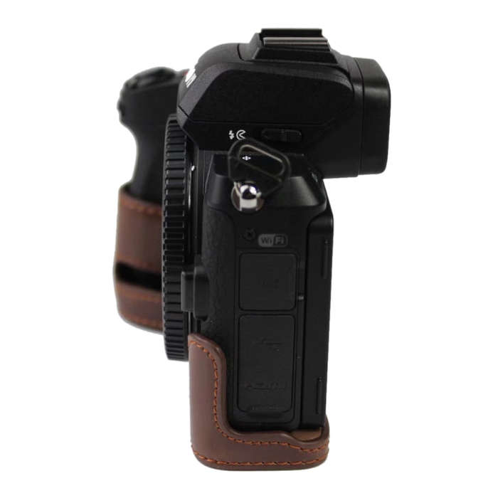 1/4 inch Thread PU Leather Camera Half Case Base for Nikon Z50(Black)
