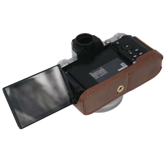 1/4 inch Thread PU Leather Camera Half Case Base for Nikon Z fc (Black)
