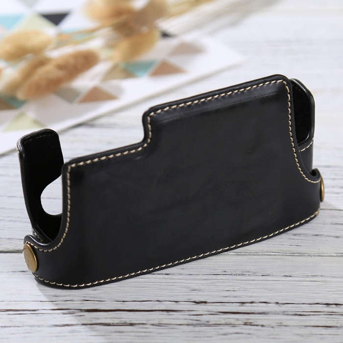 1/4 inch Thread PU Leather Camera Half Case Base for FUJIFILM X-E3(Black)