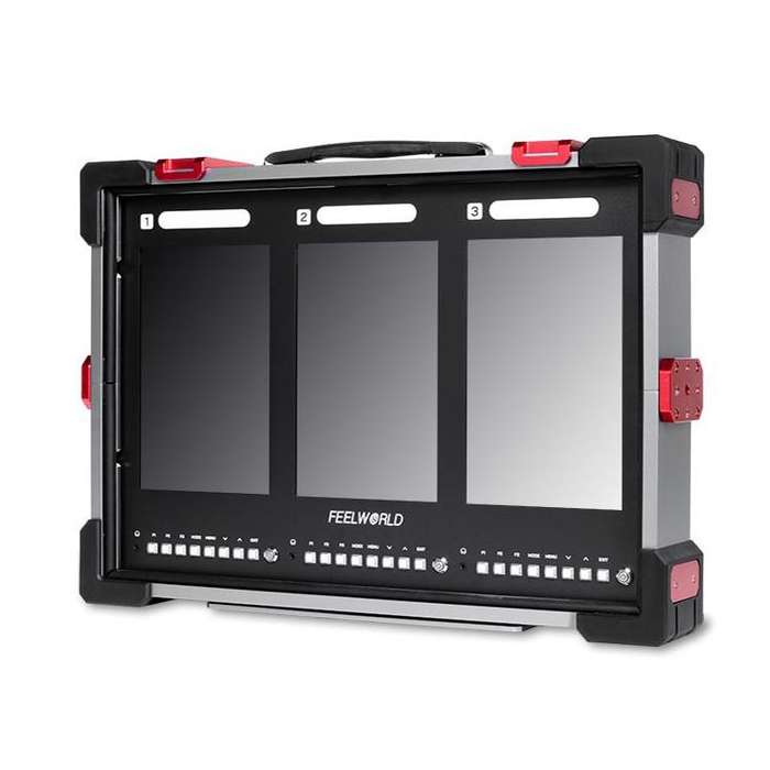 FEELWORLD PS101 Triple 10.1-inch Vertical Dispaly Carry-on Monitor High Brightness 1000nit Portab...