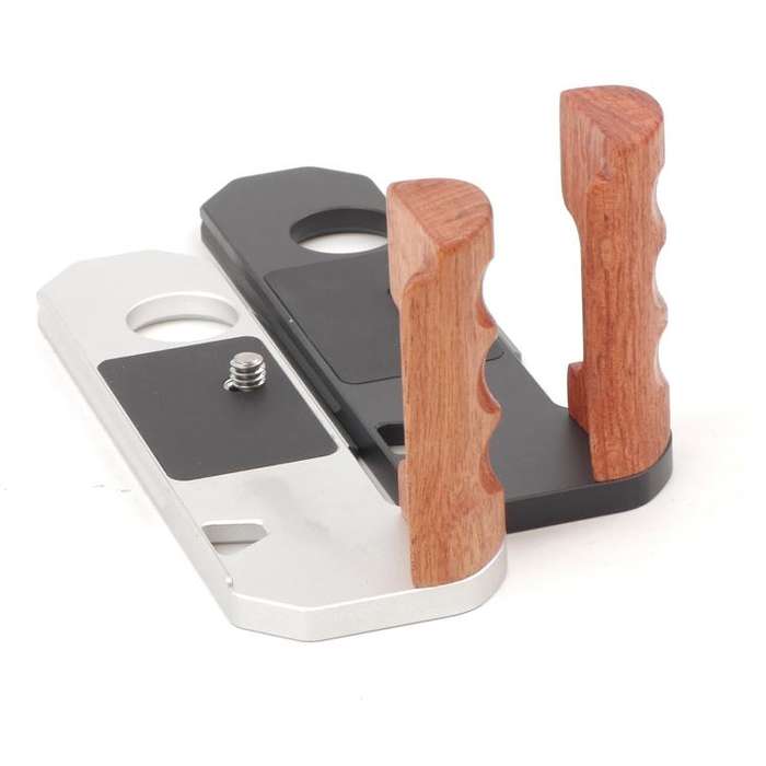 Wooden Hand Grip Arca Quick Release Plate Aluminum Alloy Base for Nikon Nikkormat F / FTn / FT2 /...
