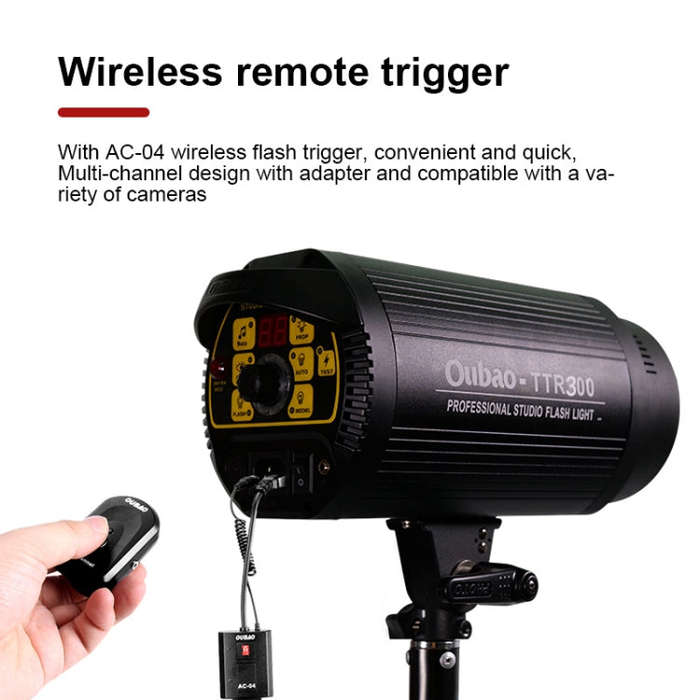 TRIOPO Oubao TTR300W Studio Flash with E27 150W Light Bulb