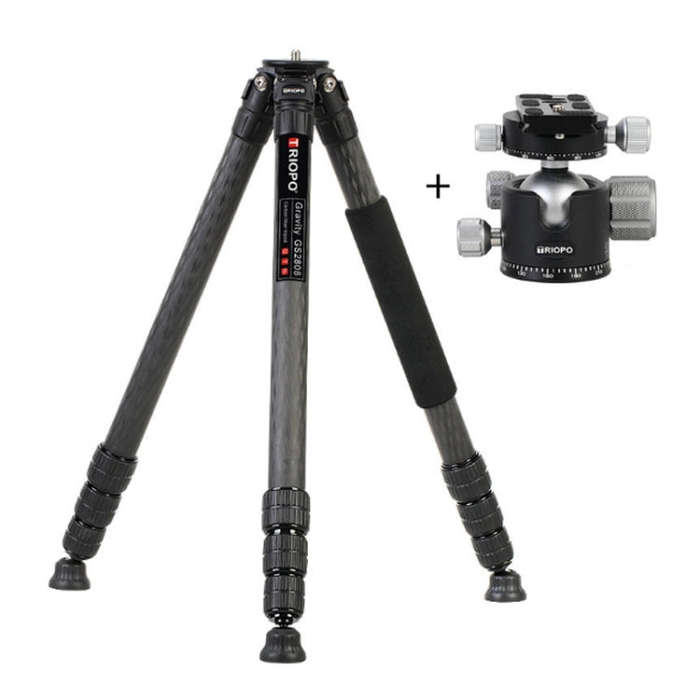 TRIOPO GS2808 Camcorder Photography No Axial Carbon Fiber Tripod Mount Holder with Ball Head, Loa...