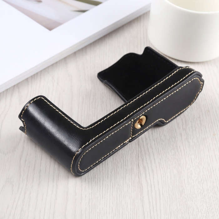 1/4 inch Thread PU Leather Camera Half Case Base for Leica TL (Typ 701) (Black)