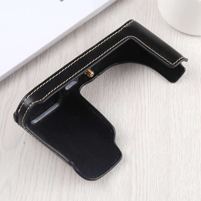 1/4 inch Thread PU Leather Camera Half Case Base for Leica TL (Typ 701) (Black)