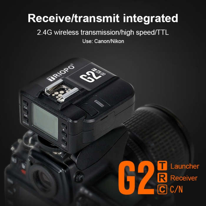 TRIOPO G2 Wireless Flash Trigger 2.4G Receiving / Transmitting Dual Purpose TTL High-speed Trigge...
