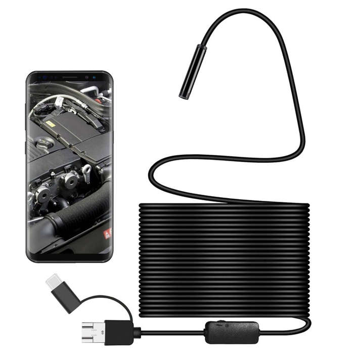 Y101 8mm Spiral Head 3 In 1 Waterproof Digital Endoscope Inspection Camera, Length: 10m Flexible ...