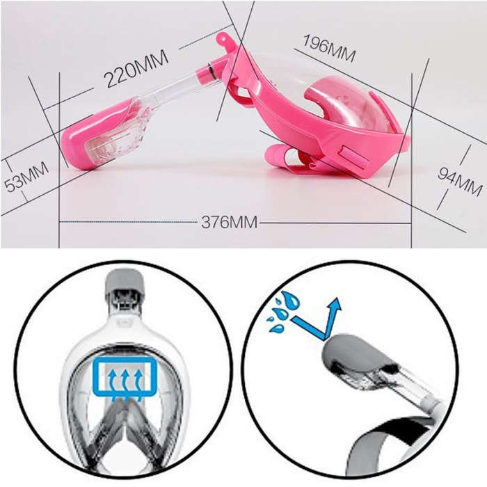 Kids Diving Equipment Full Face Design Snorkel Mask for GoPro, Insta360, DJI and Other Action Cam...