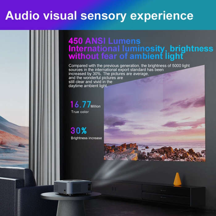 GXMO X1 5 inch Android 9.0 2GB+16GB 1920x1080P 450ANSI 2.4G&5G Dual WiFi Bluetooth Theater (Black)