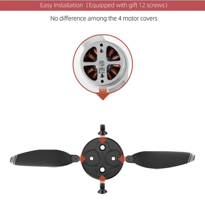 4 PCS Sunnylife Motor Metal Protection Cover for DJI Mavic Mini 1 / Mini 4K / DJI Mini 2 SE(Red)