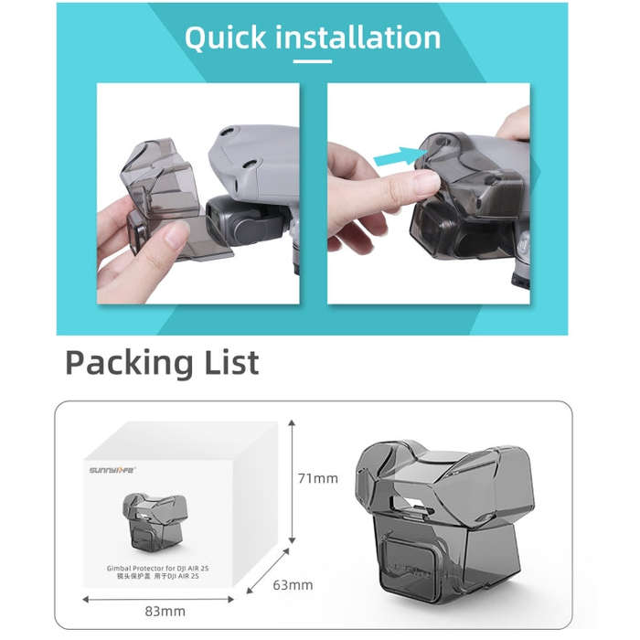 Sunnylife A2S-Q9351 Gimbal Camera Lens Protective Hood Sunshade Cover for DJI  Air 2S Drone(Trans...