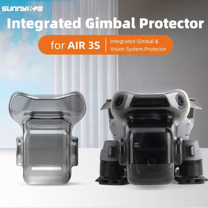 For DJI Air 3S Sunnylife Integrated Gimbal Cover Transparent Lens Cap Vision System Protector (Grey)