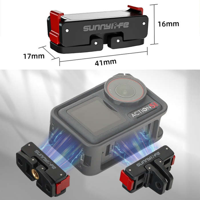 For DJI Osmo 360 / Action 5 Pro / 4 / 3 Sunnylife Foldable Magnetic Quick Release Mount Action Ca...